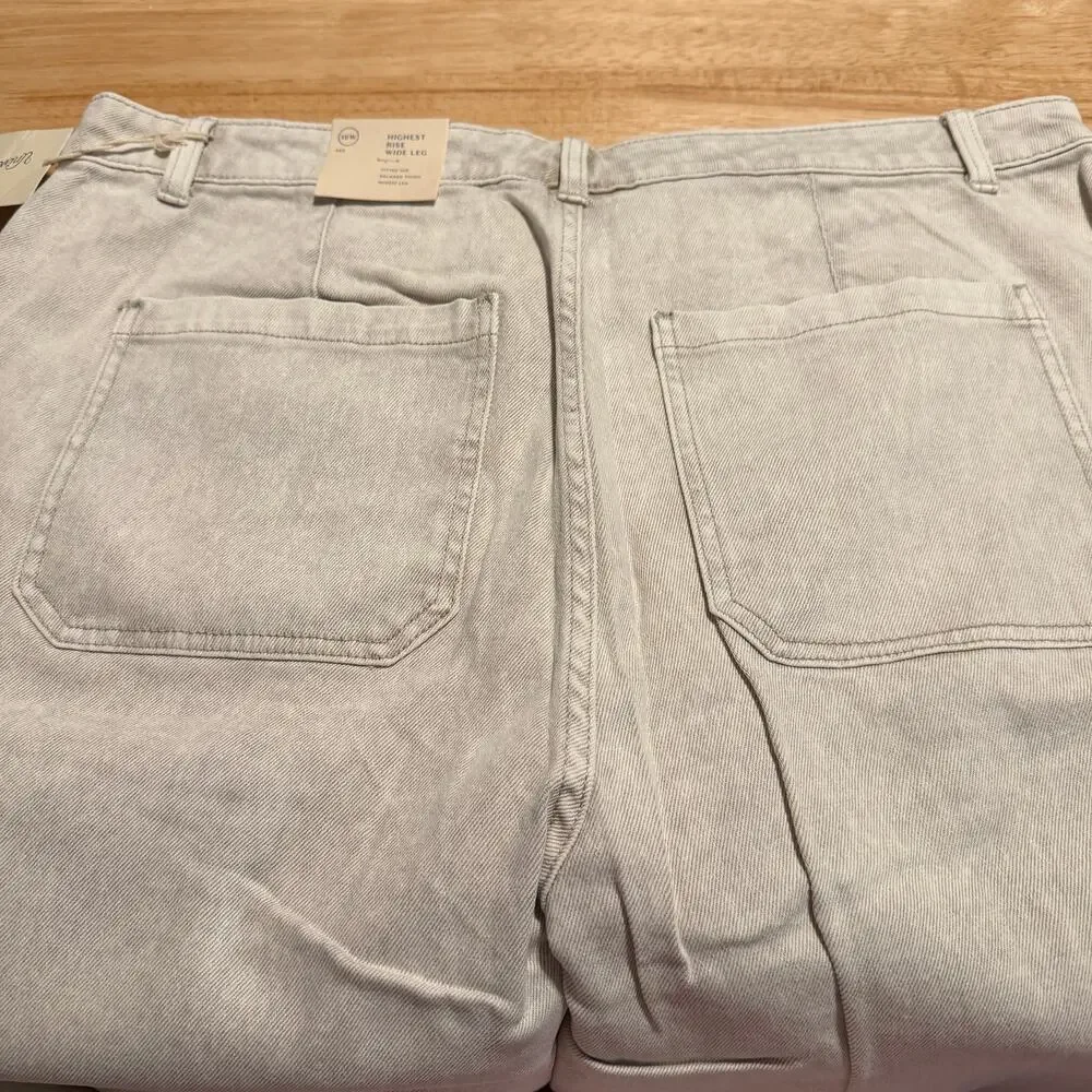 Universal Thread Women's Light Gray Wide Leg Cropped Pants - Size 16W - NWT